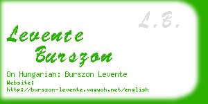 levente burszon business card